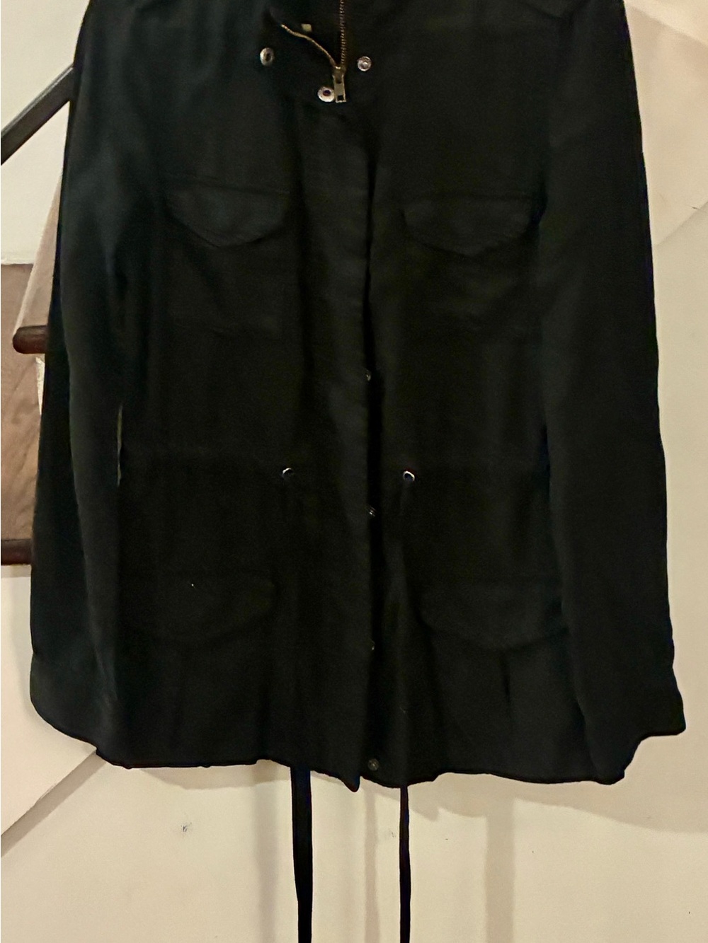 Black Elan Military-Style Field Jacket